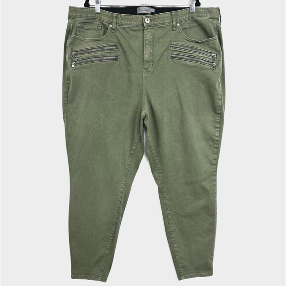 Torrid Pants - Torrid Sky High Skinny Super Soft Jeans Womens 26T Tall Stretch Olive Green